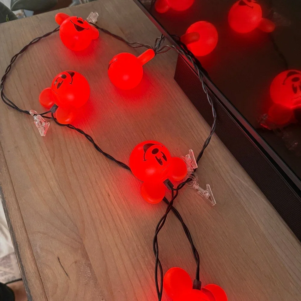 DISNEY PARKS AUTHENTIC MICKEY MOUSE Pumpkin Lights Set/10 Indoor/Outdoor HTF